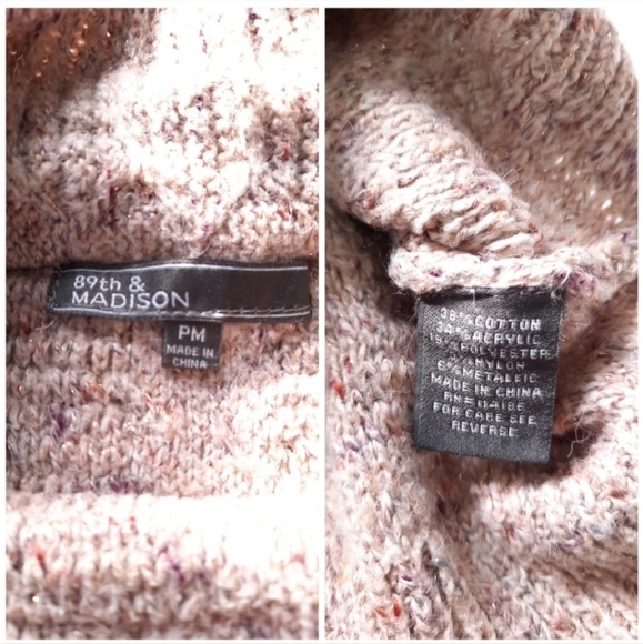 89th & Madison Petite Cream Neutral Tassel Sweater - Picture 3 of 4